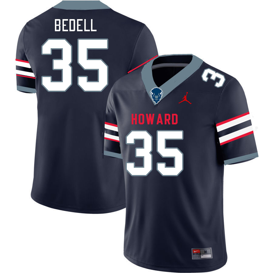 Men-Youth #35 Tony Bedell howard Bison 2023 College Football Jerseys Stitched-Blue